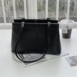 Vintage Pu Leather Shoulder Bag Large Capacity Casual Tote Handbags Fashion Elegant Office Bags For Women 2023 Bolso