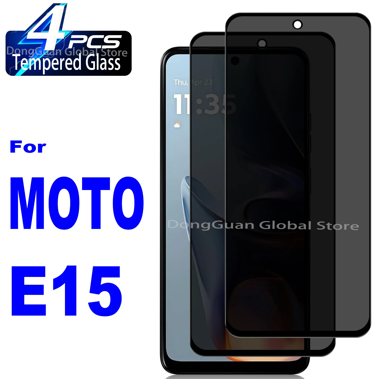 

For Motorola Moto E15 Anti Spy Tempered Glass Protector Privacy Screen Glass Film