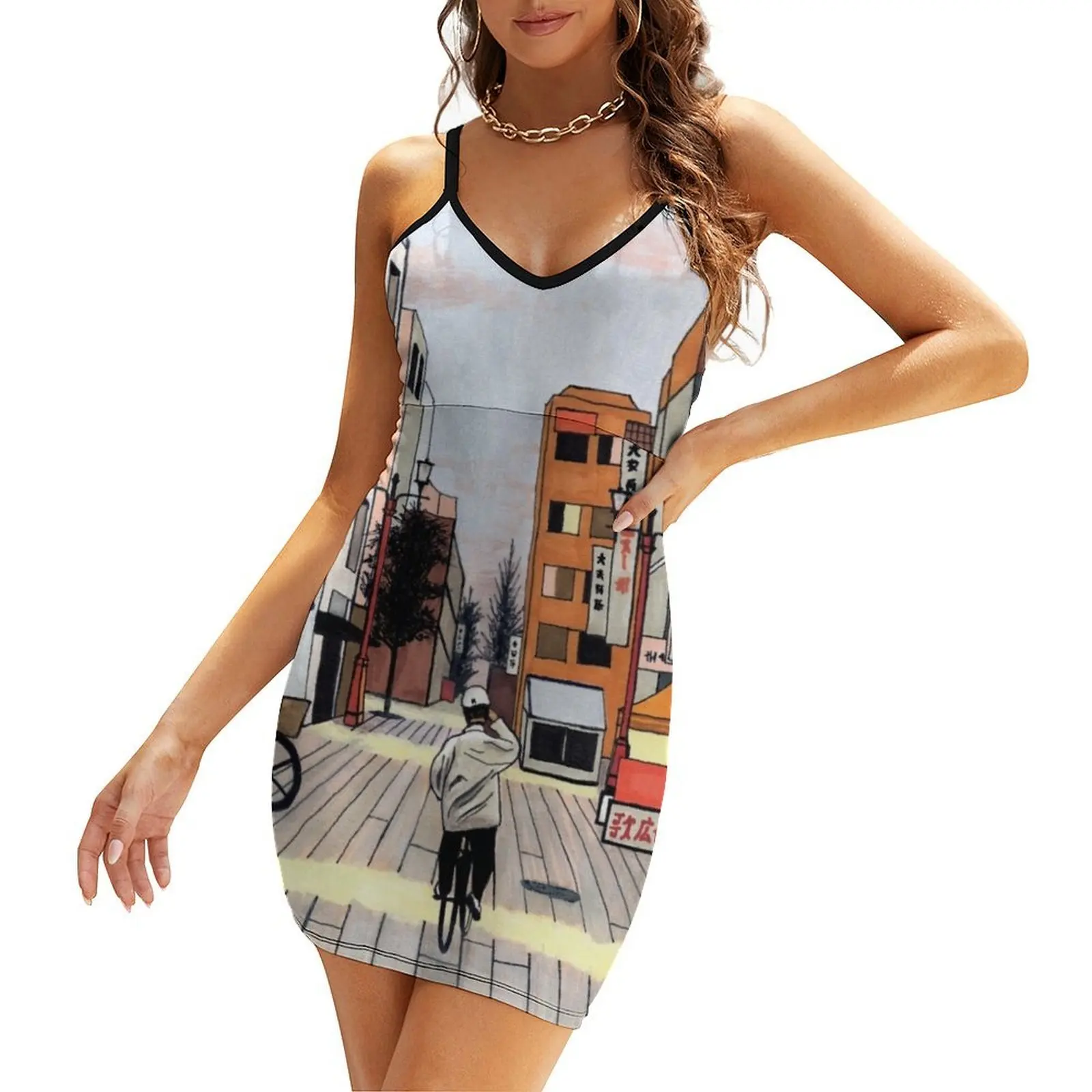 

Early Morning Ride in Japan Sling Dress dress summer sensual sexy dress for women party women elegant luxury