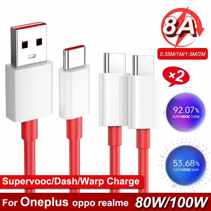 Original Oneplus 11 10 Pro USB Type C Cable 100W 80W 8A Warp Dash Supervooc Fast Charge Wire Cord One plus Nord 3 CE3 2T 9 8 10T