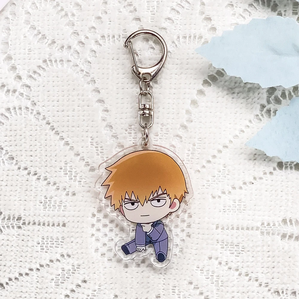 1/5PCS Anime Characters Mob Psycho 100 Acrylic Keychain Accessories Kawaii Keyrings Friends Gifts Bag Charms Backpack Pendant