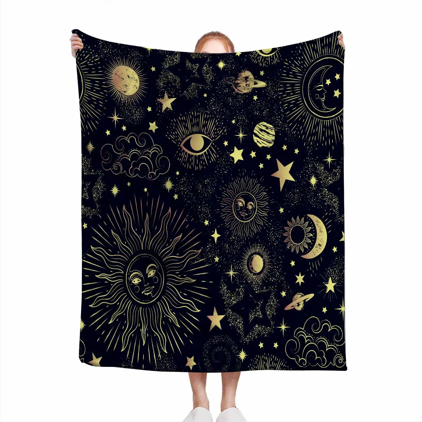 

Yellow moon Microfiber Blanket Super Soft Throw Blankets For Bed Bedspread Sofa Decorative Camping Picnic Winter Warm Blanket