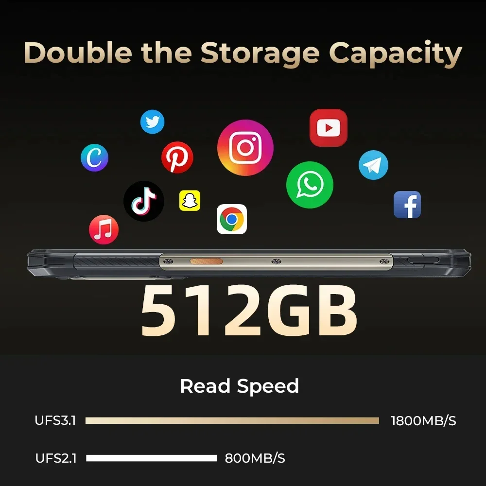 Imagem -05 - Pro Smartphone Celular Robusto 5g Android 13 120w 678 Fhd Mais 12gb Mais 512gb 108mp 11000mah Nfc Versão Global Oukitel-wp30