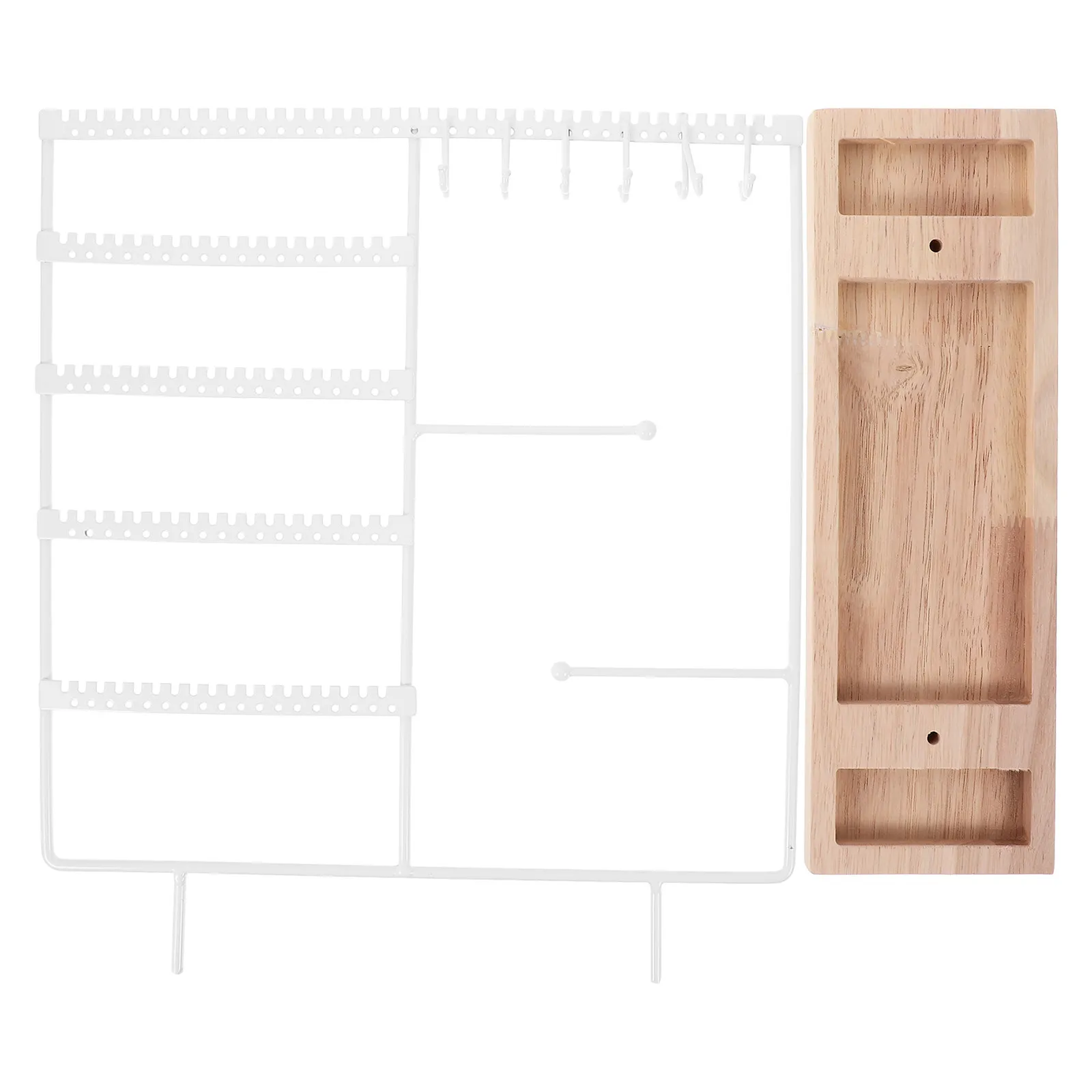 Elegant Wooden Jewelry Stand Earring Holder Organizer Desktop Display Rack for Home Store Trade Show Minimalist Jewelry Storage