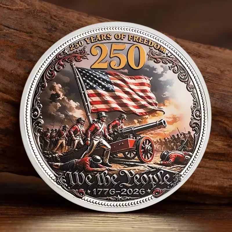 Memorial Coin Independence Day Token Silver Plated Material Relief Craft Round Size Liberty Bell Patriotic Design Festival Gift