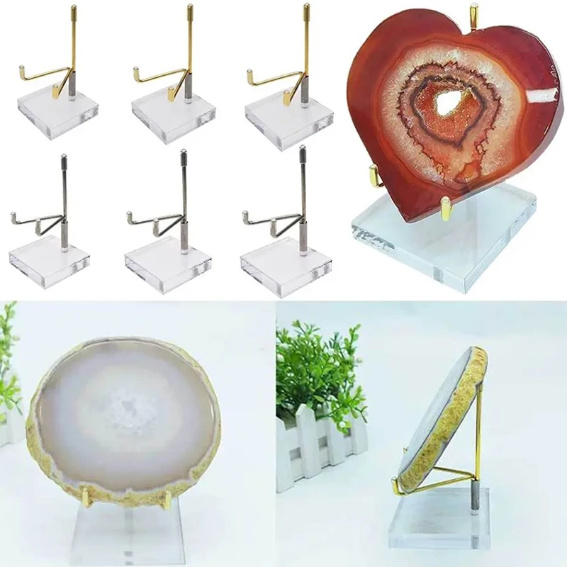 1PCS Metal Mineral Display Stand With Acrylic Base For Crystal Ball Base Stone Shelf Home Decoration Crafts