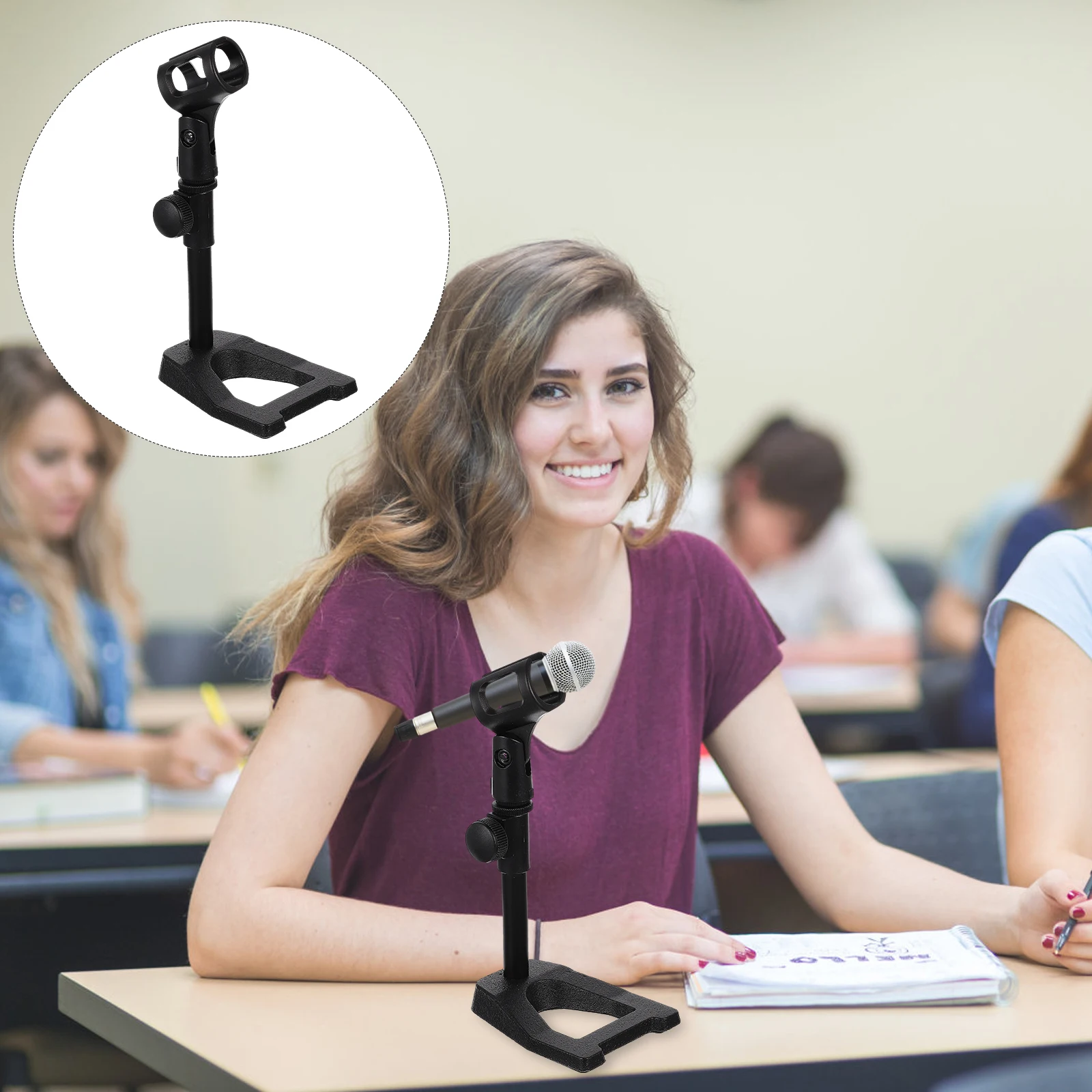 

Desktop Microphone Bracket Adjustable Mic Stand Table Mic Holder for Studio Conference Recording Performance Microphone Stand