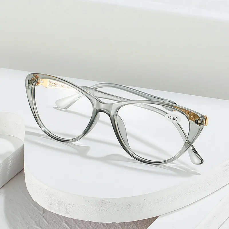 Seemfly +1.0 1.5 2.0 3.0 +4 Cat Eye Reading Glasses Women Fashion Design Resin Presbyopia Eyeglasses Prescription Reader Eyewear