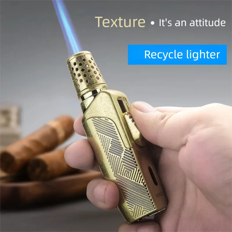 Cigar Lighter Direct Jet Blue Flame - Windproof, High Firepower Torch, Premium Business Gift