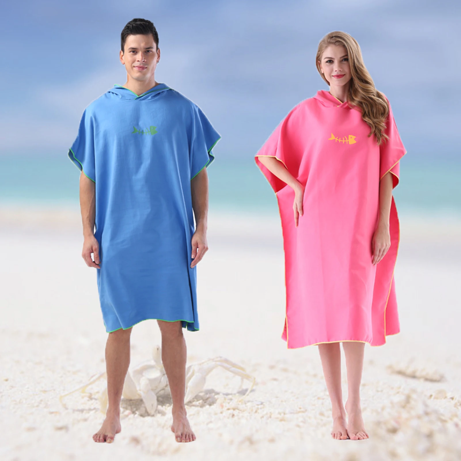 Surf Poncho asciugamano fasciatoio con cappuccio coperta da spiaggia in microfibra asciugamano da bagno asciugamano da bagno muta Poncho da spiaggia