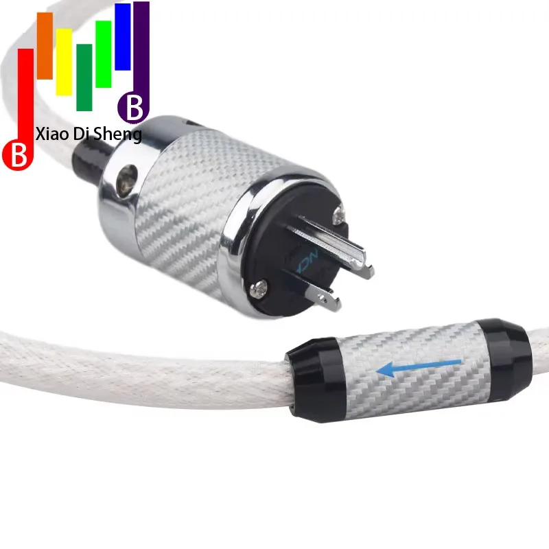 

Hi End 8ag 8core Twist Silver plated OCC Power Cable Carbon fiber EU Power cable hifi power cable Carbon fiber Rhodium plated