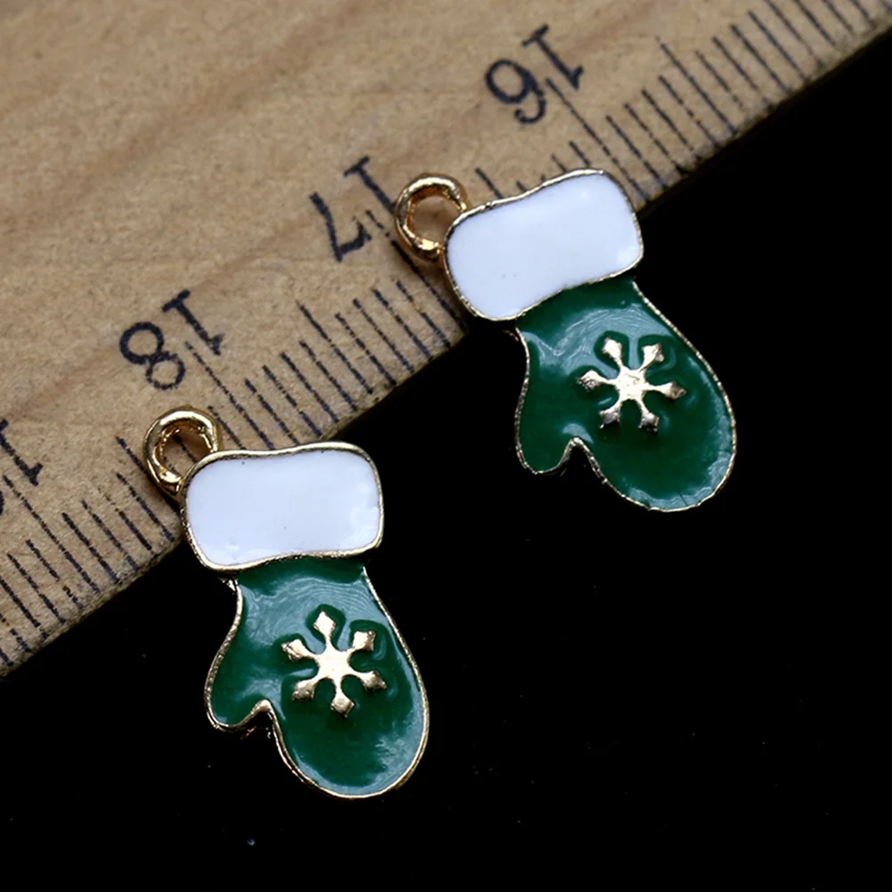 

10 Pcs Christmas Glove Pendant Fashion Charm Jewelry Making Pendants Cartoon Charms Alloy