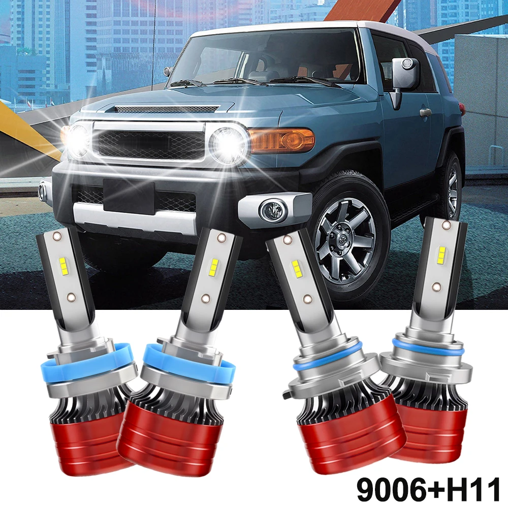 

Автомобильные светодиодные фары 9006 H11 Hi/Lo Beam, 900% яркость, 6500K, 3570 CSP-чипов, 40000LM, с турбовентилятором, реальный размер 1:1, миниатюрные