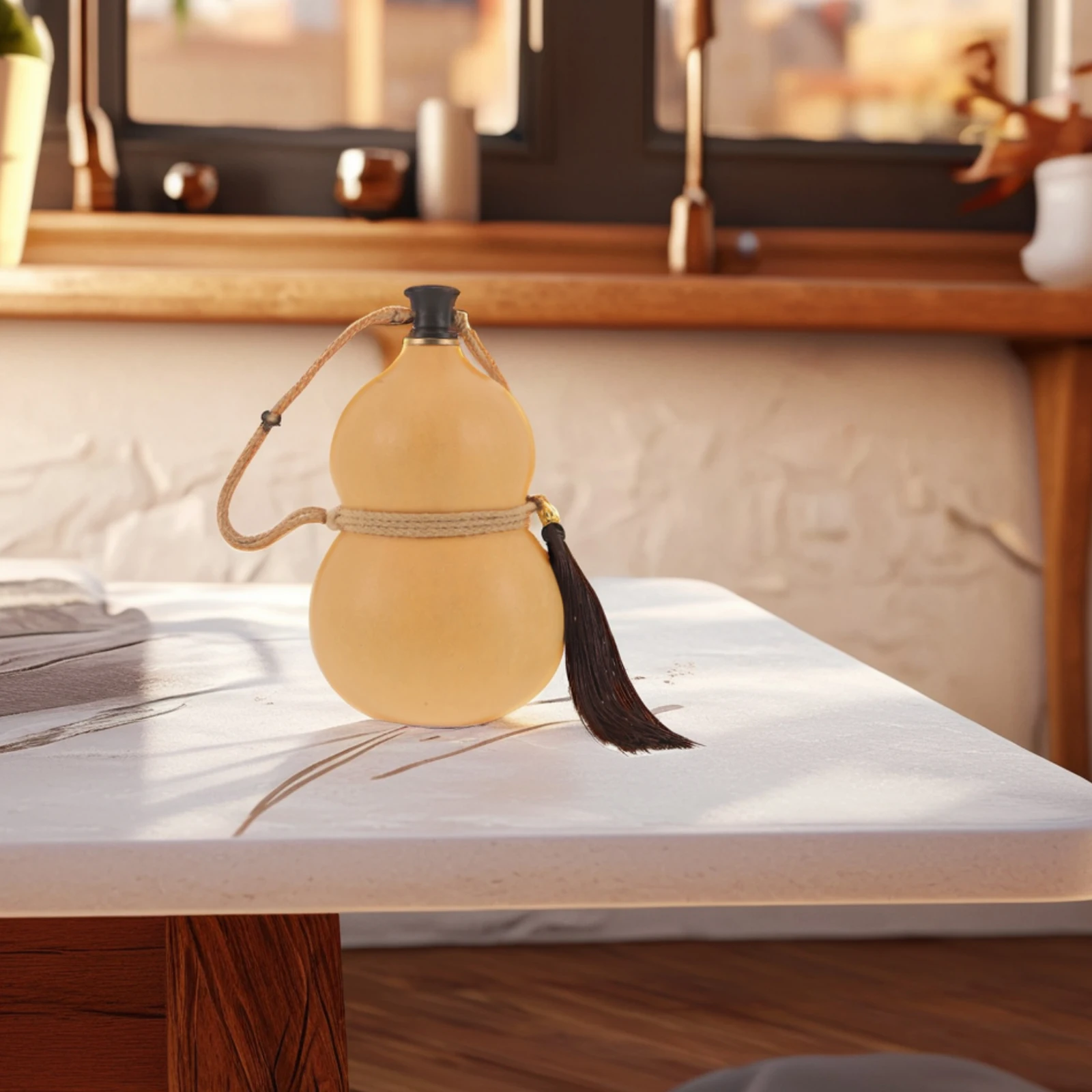 

Vintage Style Portable Gourd Shaped Wine Container Decorative Bar Ornament Easy Pouring Collapsible Travel Camping Jug