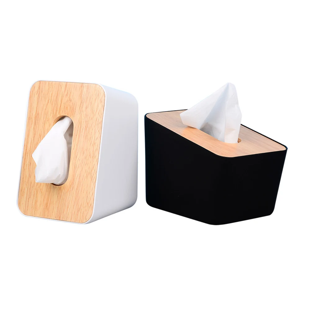 

Wooden Tissue Box Cover High Quality Compact Protects Moisture Dust Bathroom Home Hotel Use Tissue Holder Dispenser