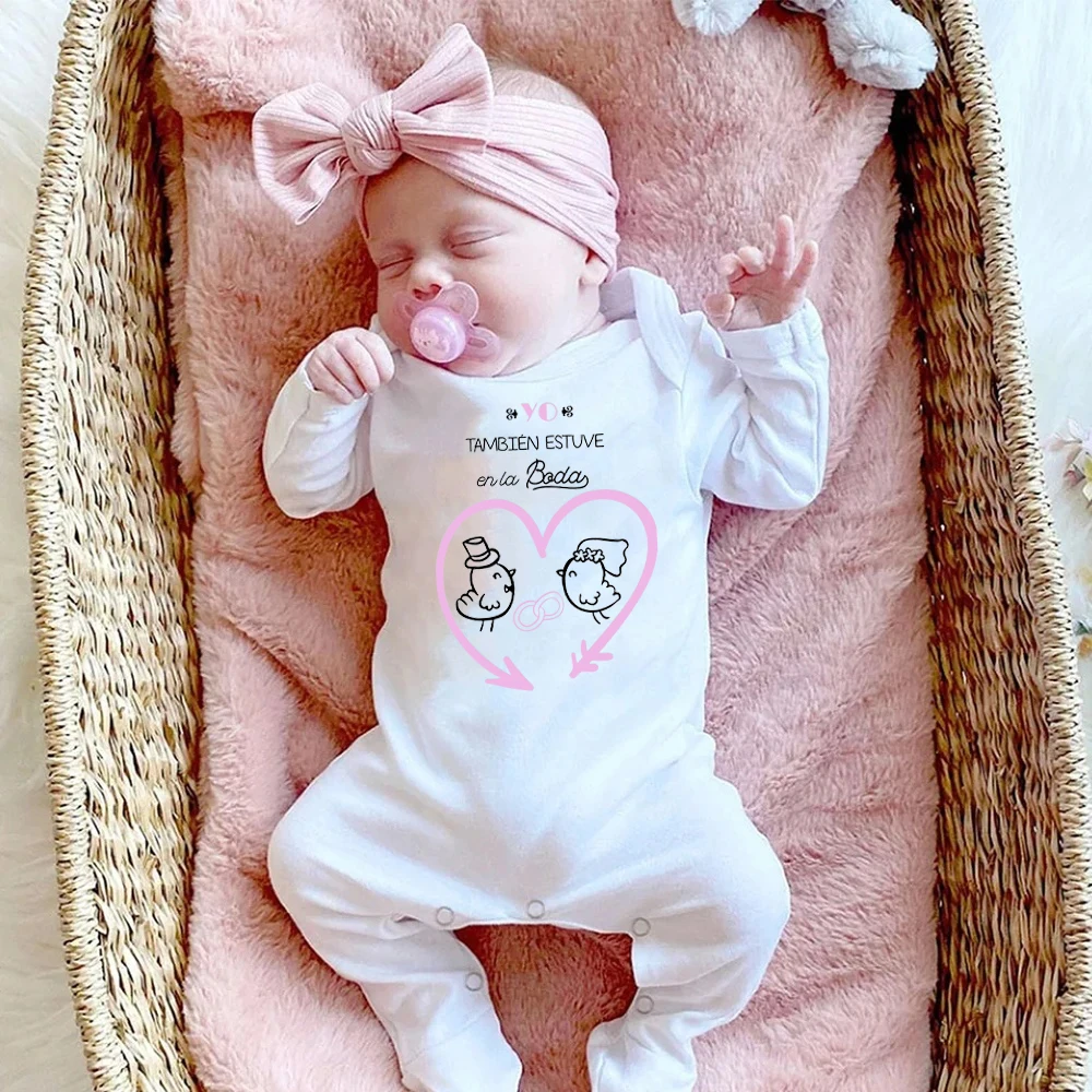 I Also Attended The Wedding Print Baby Sleepsuit Casual Long Sleeve Infant Romper Comfy Jumpsuit Wedding Newborn Clothing