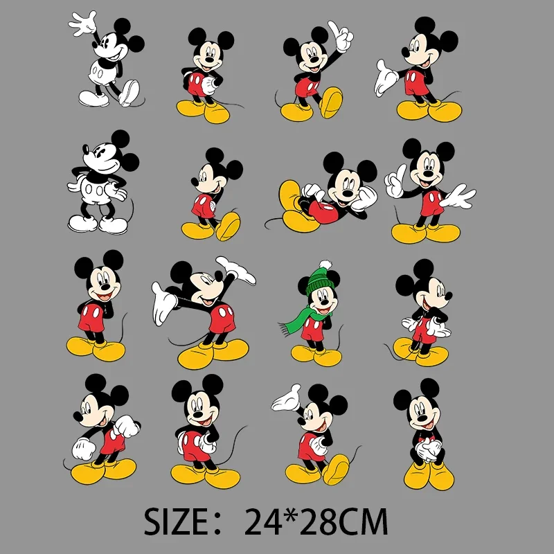 Mickey Minnie Mouse Disney Cartoon Movie Naszywki na ubrania Gorące transfery Naszywka na ubrania DIY T-Shirt Torba na ubrania Naklejki Prezenty