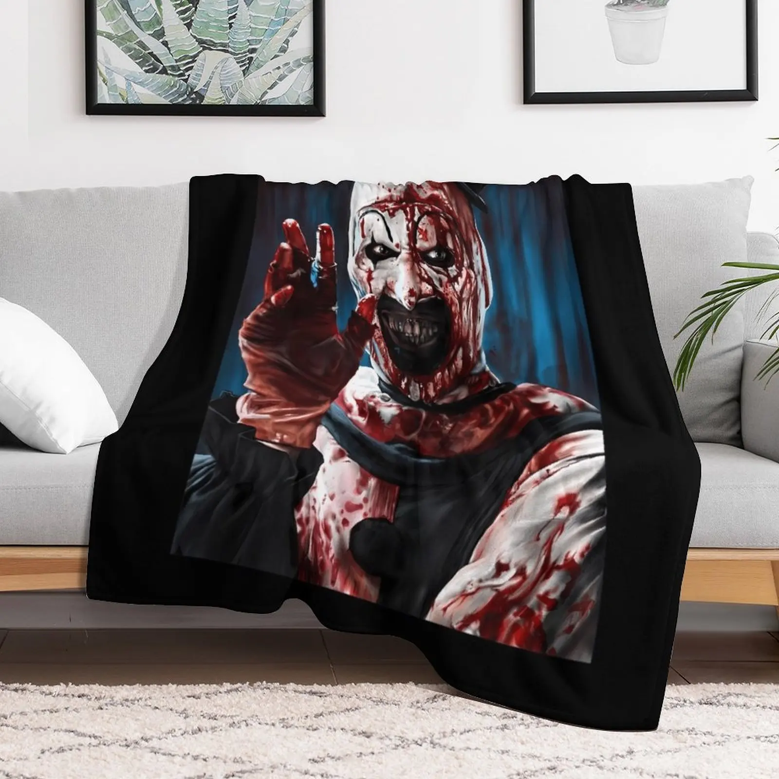 The Clown Drawing Art Throw Blanket Ultra Plush Cozy Blanket for Napping Sleeping