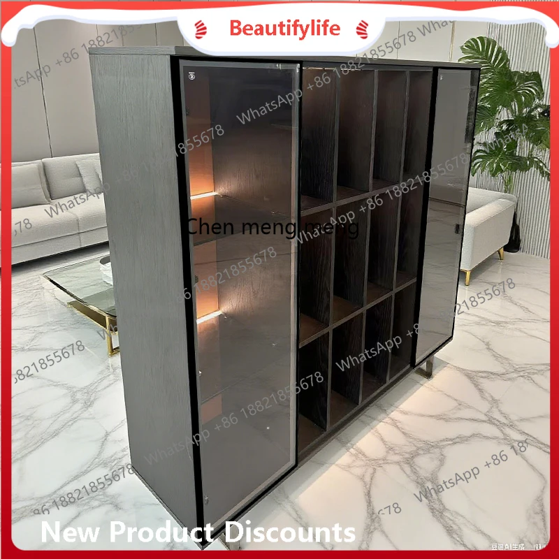 

Modern simplicity, Italian style, living room side cabinet, wine, storage, minimalist side cabinet, small bookshelf H