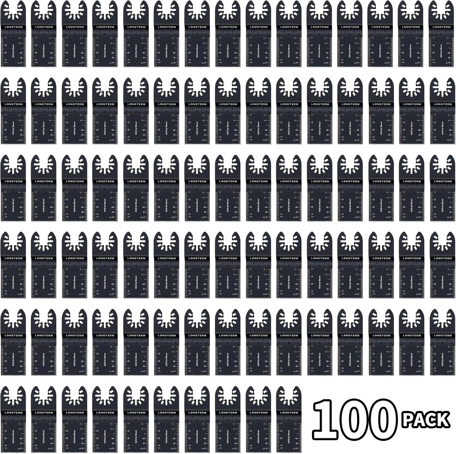 

100-Piece Oscillating Tool Blades Set for Cutting Wood, Metal, and More - Universal Fit