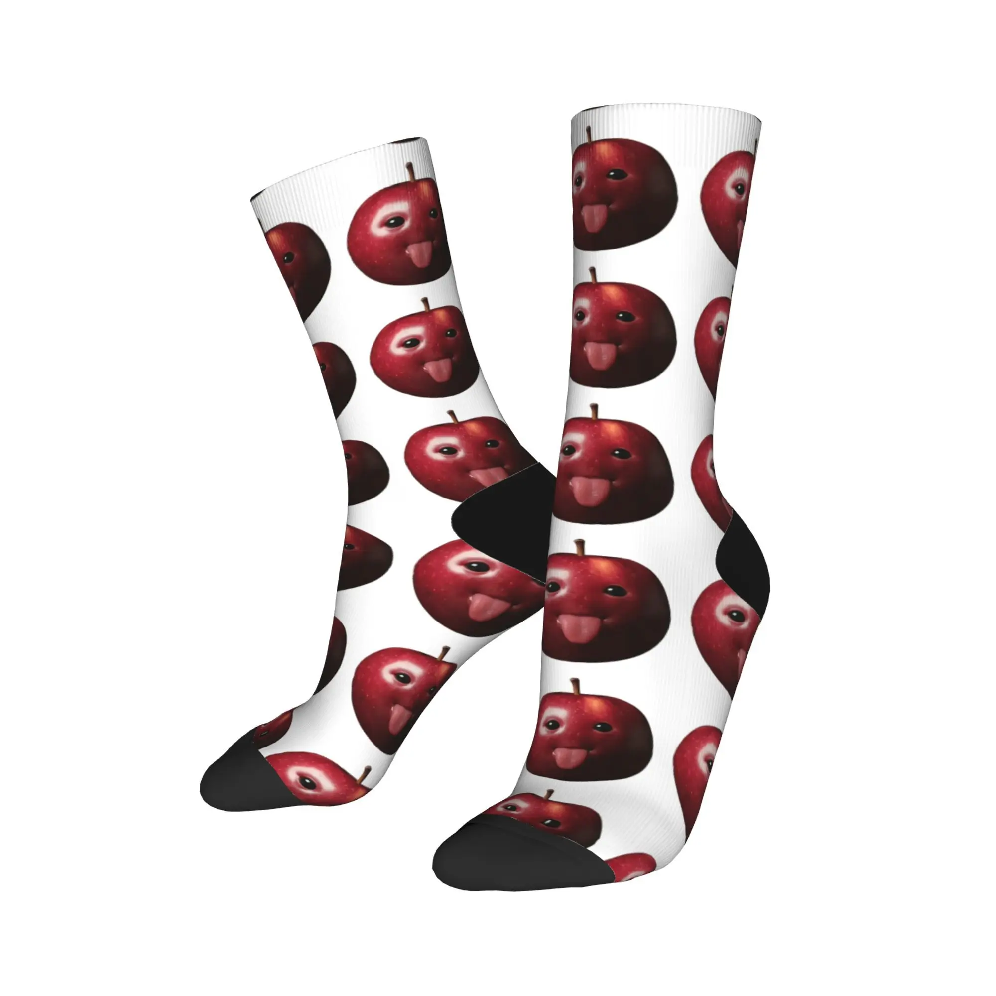 Women Men Socks Funny Silly AI Apple Gen Z Meme BrainRot Humor Tongue Out  Stockings Anti Skid Graphic Running Sports Socks