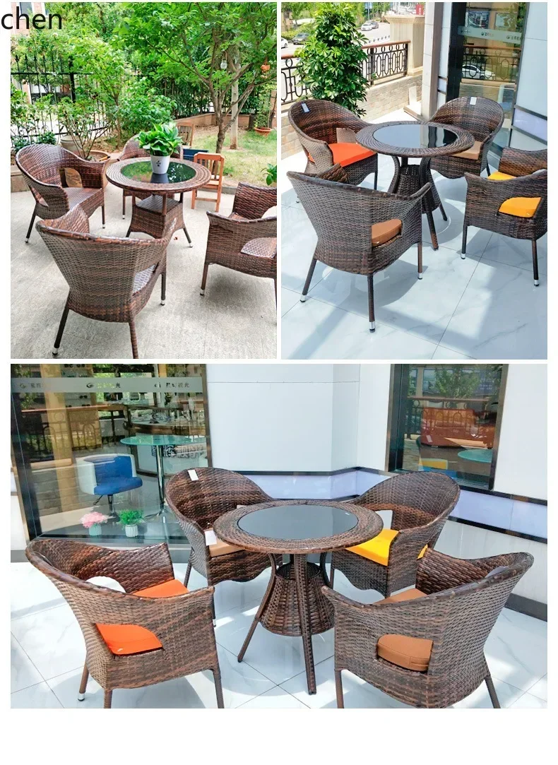 DSA Outdoor Table and Chair Garden Rattan Chair Open-Air Balcony Set Home Tea Table and Chair