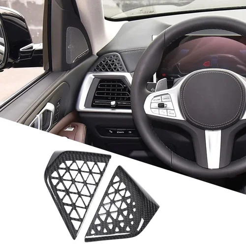 Imagen 2 del producto Para BMW X5 X7 G05 G06 G07 fibra de carbono Real consola de coche tablero de ventilación lateral cubierta de cambio de marchas accesorios interiores de coche