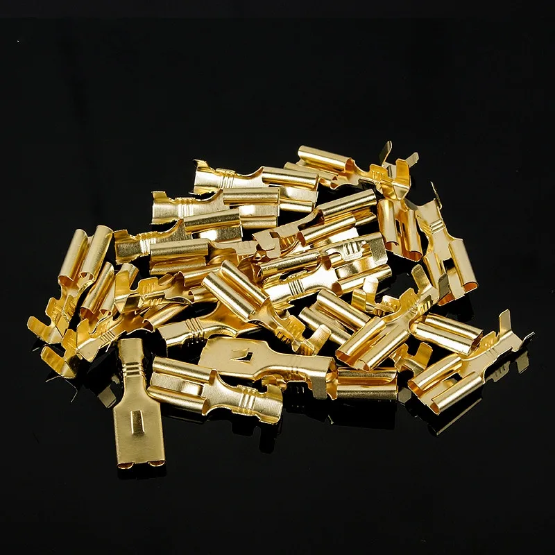 New 6.3 Fast i8 Spring Insert Flat Plate with Barb Press Terminal Connector. Fast Plug Cold Plug Type