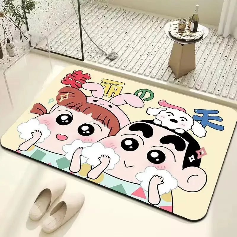 

Water Uptake Shower Mat Quick Drying Soft Comfortable Cartoon Anime Exquisite Floor Mat Home Gifts Fashionable Non Slip Room