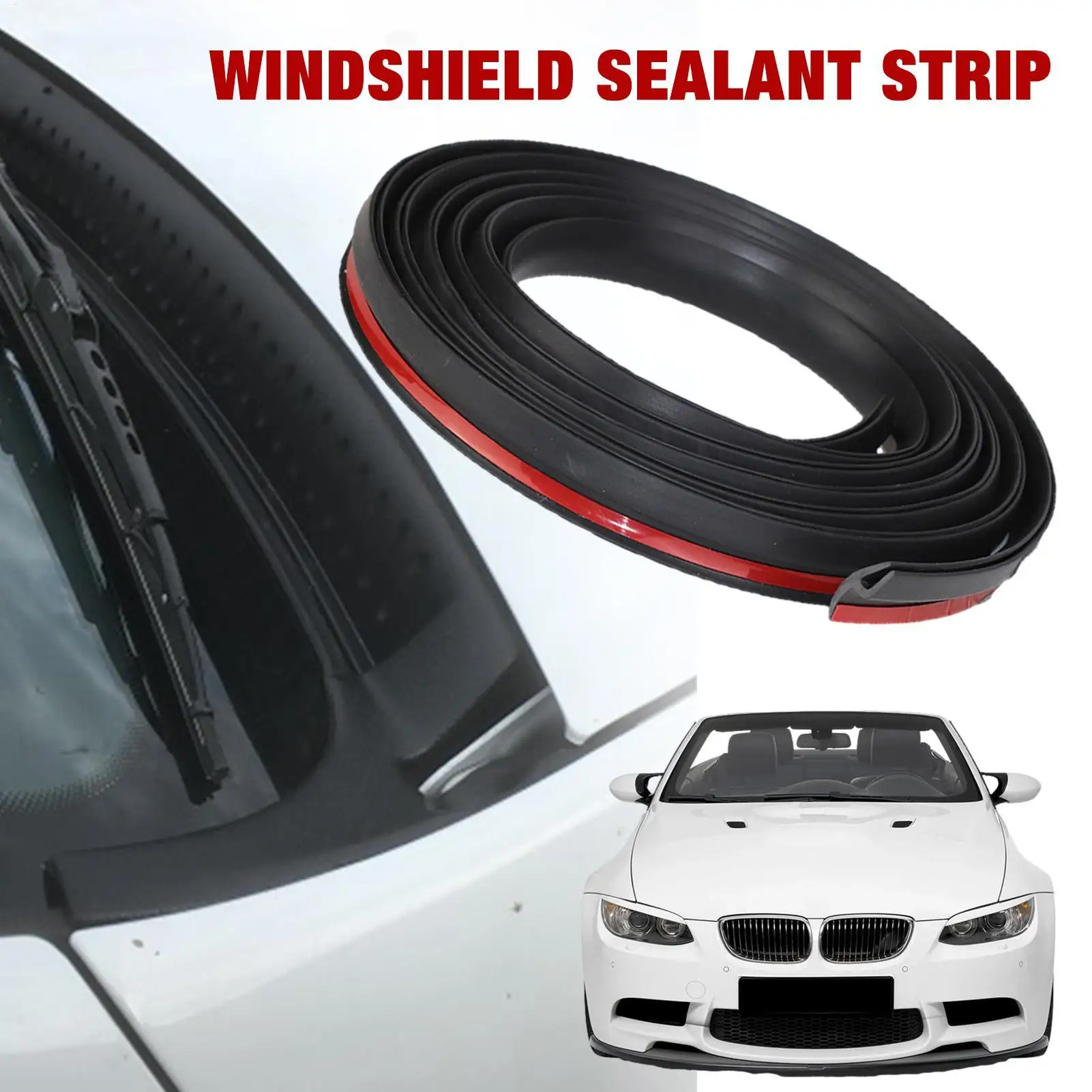 Car Windshield Seal Strip Rubber Front Window Gap Filler Waterproof Windproof Wiper Windshield Panel Moulding Sealing Strips