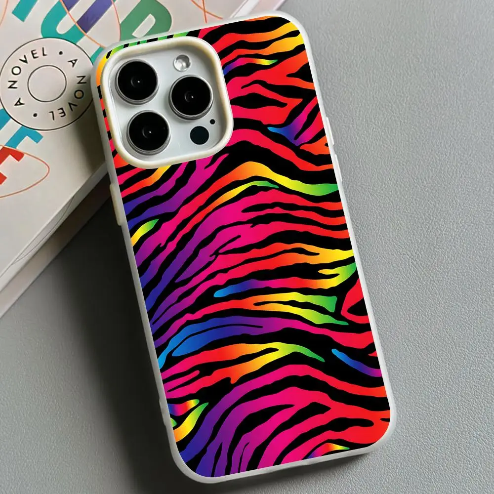 

Zebra Stripe Jelly Double layer White Mobile Phone Case for iPhone 17 16 15 14 13 12 11 Air Pro Max Plus Protective