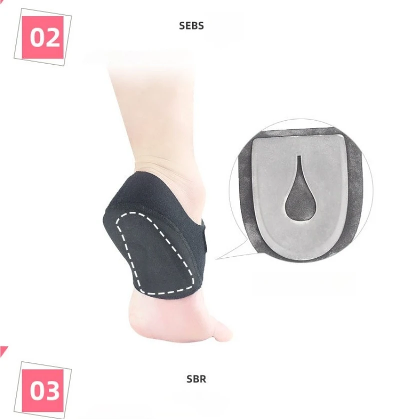 جورب واقي للكعب من الجل الفاخر مضاد للتآكل ومضاد للصدمات لآلام الكعب لالتهاب اللفافة الأخمصية #5