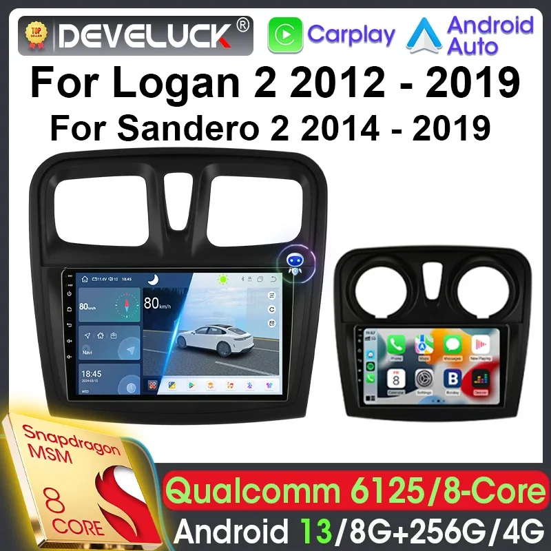 

2 Din Android 13 Car Radio Qualcomm SM6125 For Renault Logan 2 2012-2019 Sandero 2 2014-2019 Car Intelligent Systems Carplay