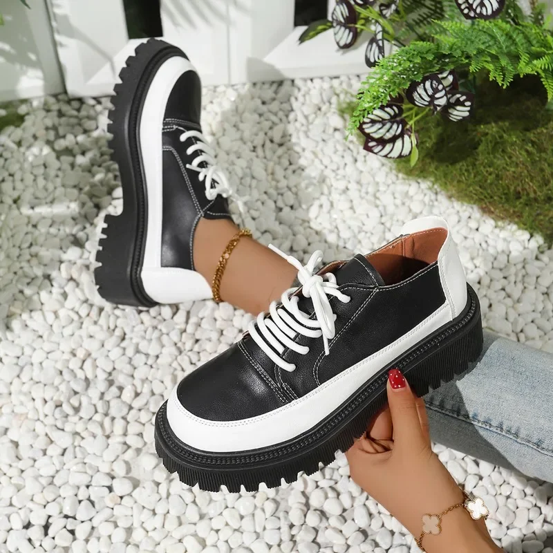 2025 Hot Sale Ladies Shoes Plus Size Women's Vulcanize Shoes Platform Women Sneakers Round Toe Mixed Colors Ladies Casual Shoes