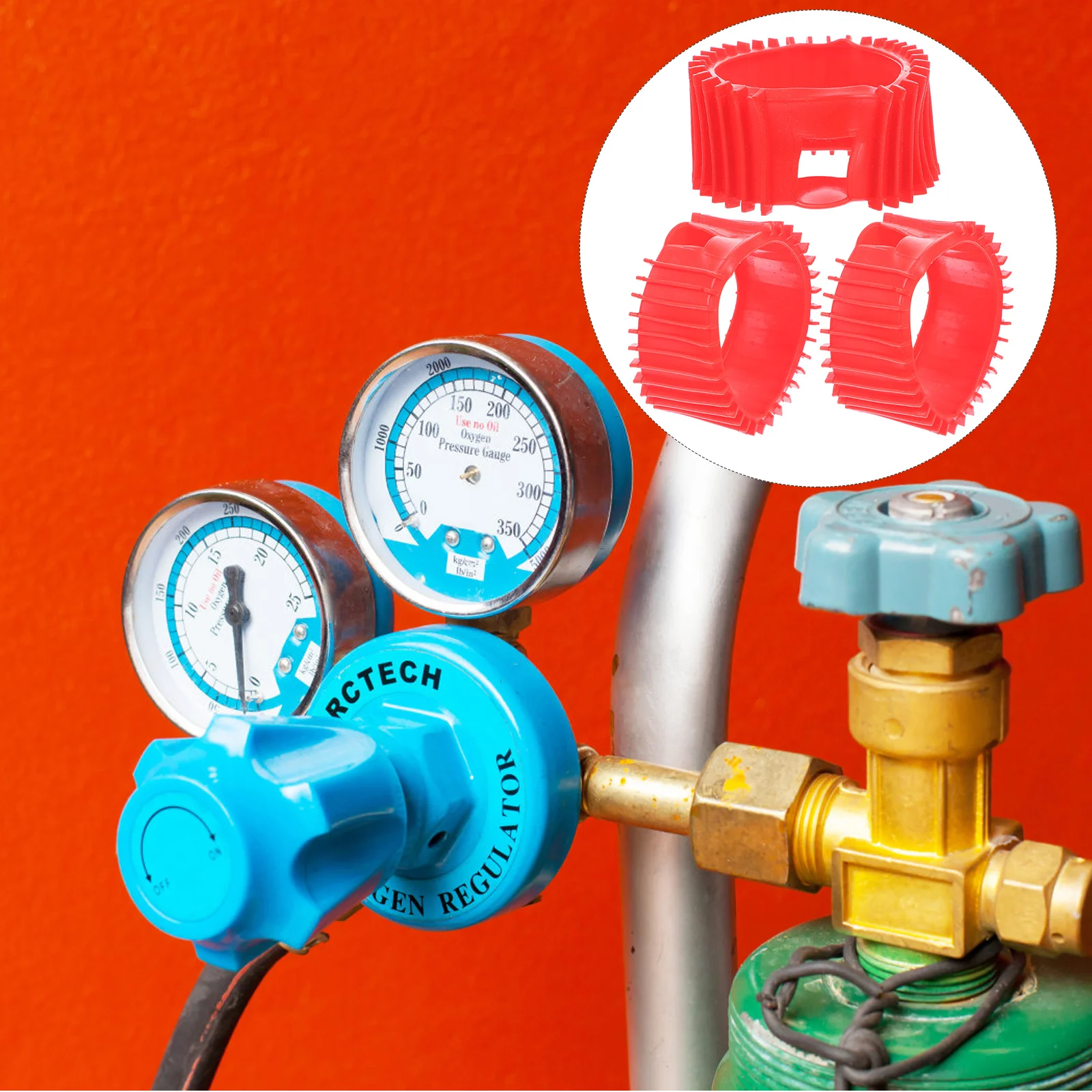 

3pcs Pressure Cover Silicone Acetylene Gauge Protector Boot For Oxygen Propane Tank Durable Gauge Sleeve Protection