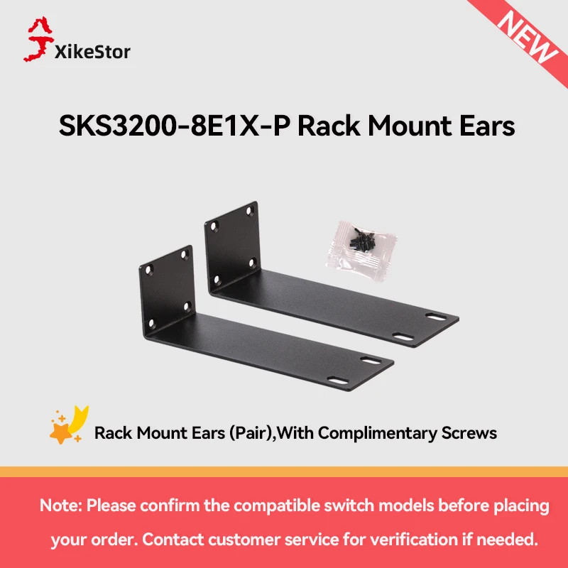

XikeStor Metal Rack Ears Bolts Rack Mount Bracket Kit for SKS3200-8E1X-P Install Mounting,Rack mount ears
