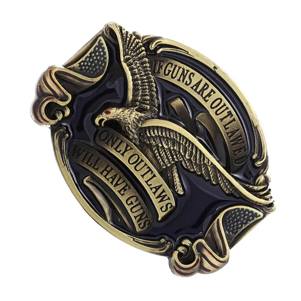 Vintage Style Mens Belt Buckle Engraved Eagle Metal Ornament Cowboy Retro Accessory for Denim Pants Occasions