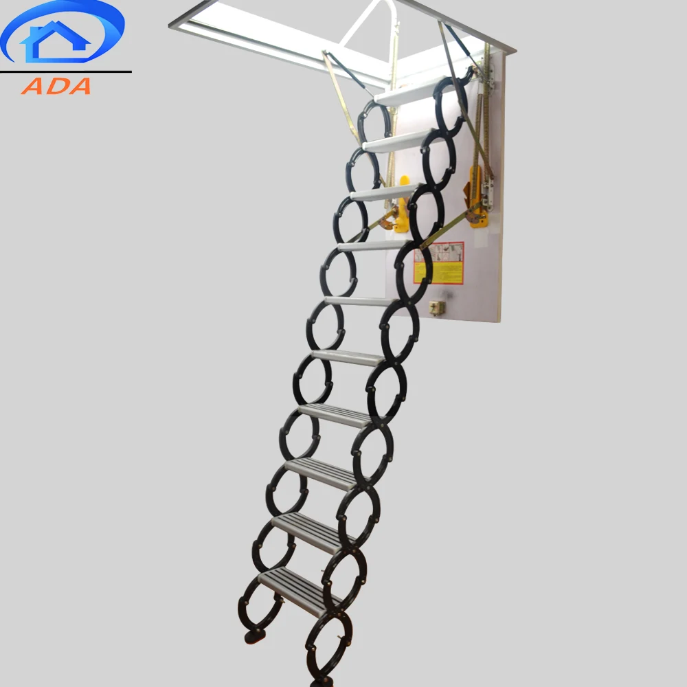 Deluxe Interior Folding Attic Stairs With Handrail