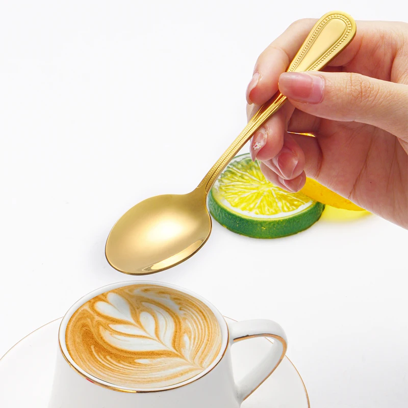 4/8/12pcs Stainless steel mirror polished spoon suitable for restaurant dessert shop to eat dessert small drink coffee
