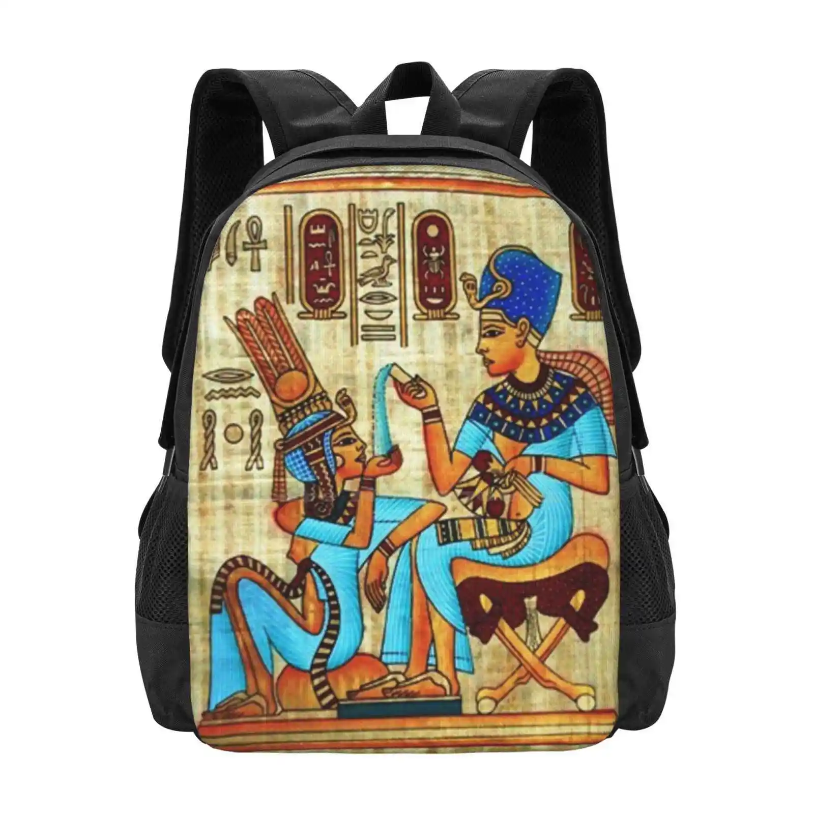 

King Tut Perfuming His Wife Pattern Design Laptop Travel School Bags King Tut Ancient Egyptian Pharaohs