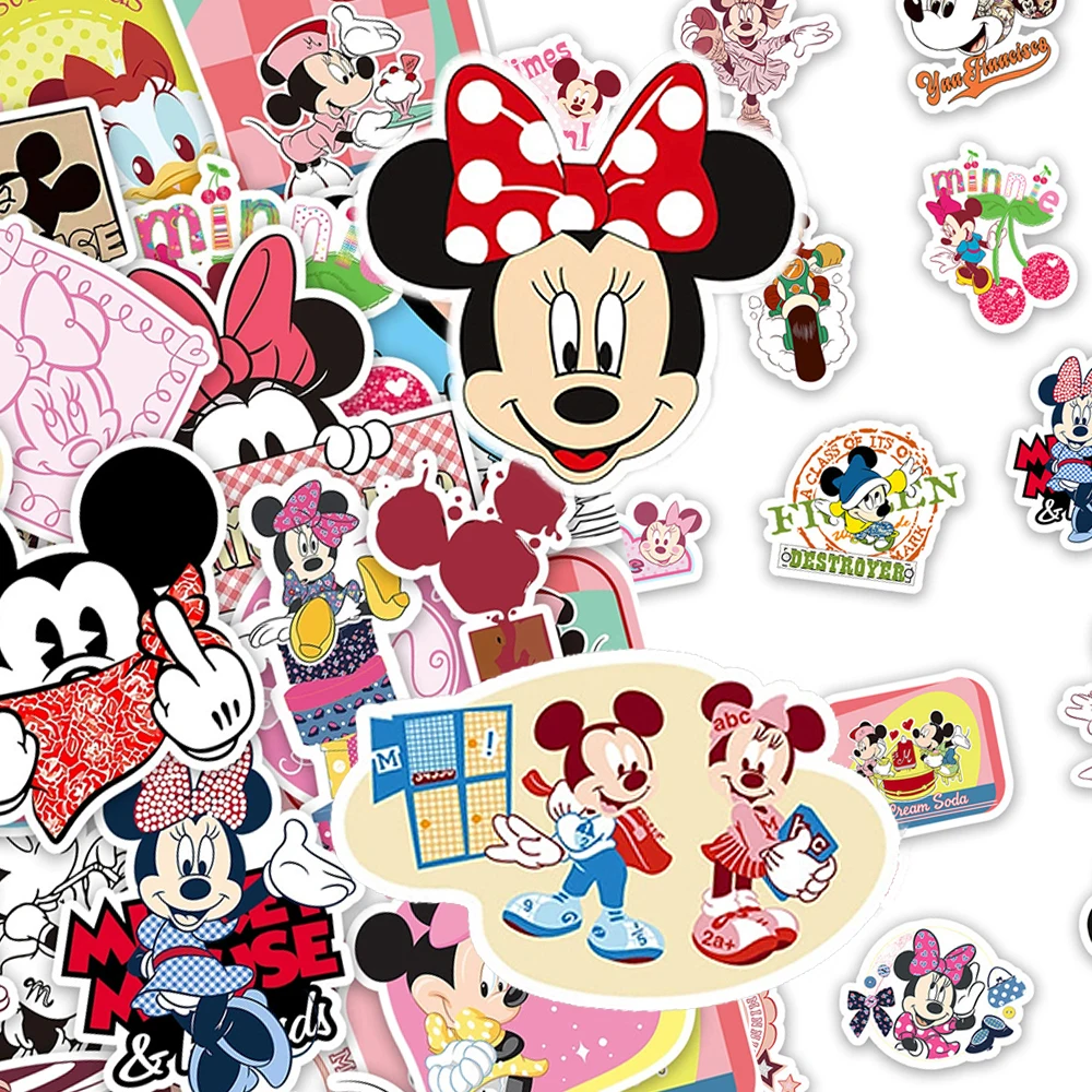 

10/30/50pcs Disney Funny Cartoon Mickey Mouse Stickers Cute Anime Graffiti Sticker Water Bottle Phone Notebook Decals Toy Gift