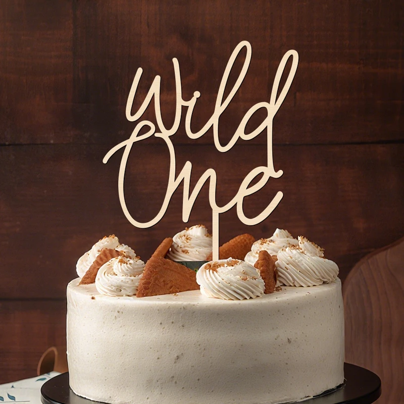 YOMDID Wild One Tortenaufsatz aus Holz, ein Geburtstagskuchenaufsatz, Wild One Kuchendekorationen für Babyparty und erste Geburtstagsdekoration – Detail 10