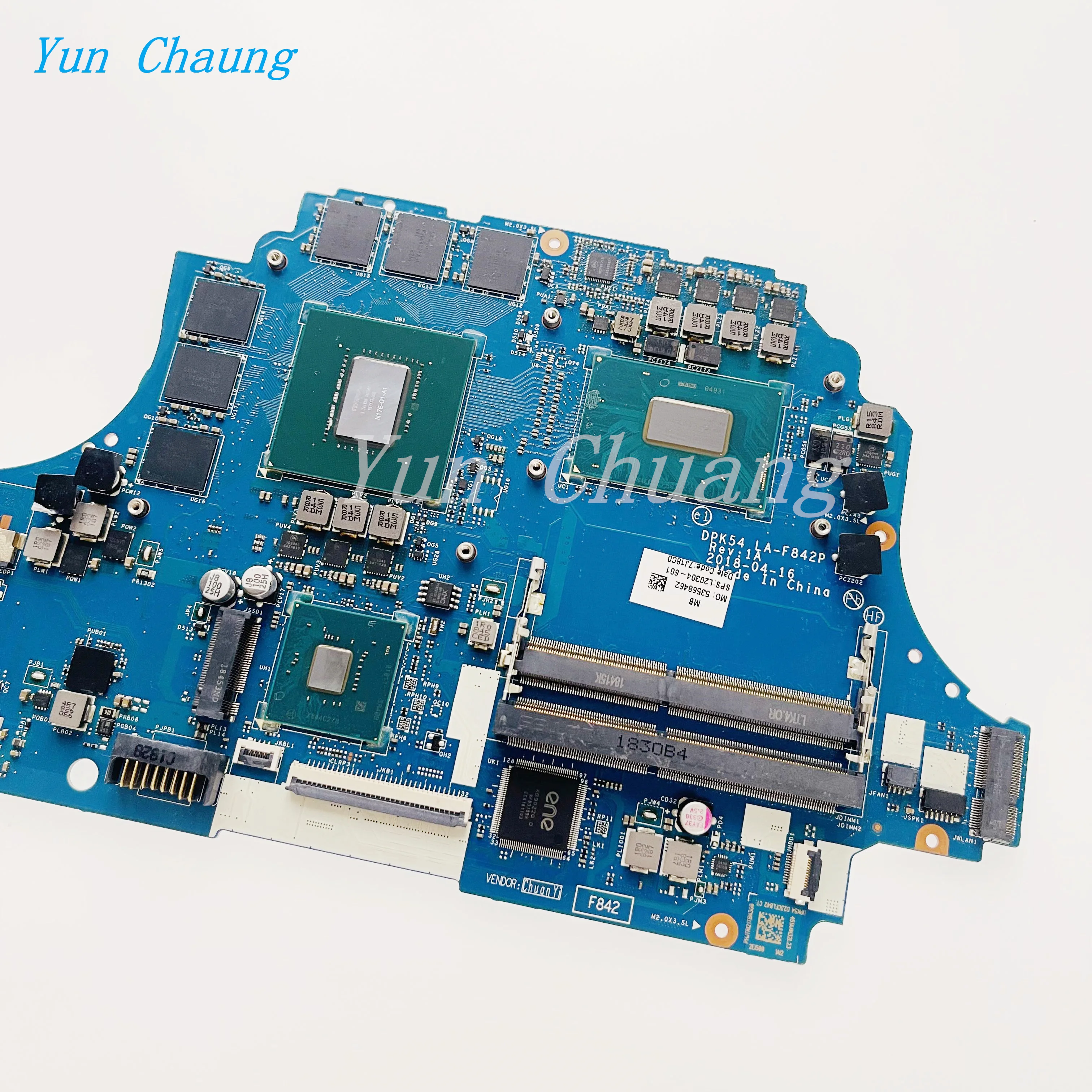 DPK54 LA-F842P For HP Gaming 15-CX Laptop Motherboard L20304-601