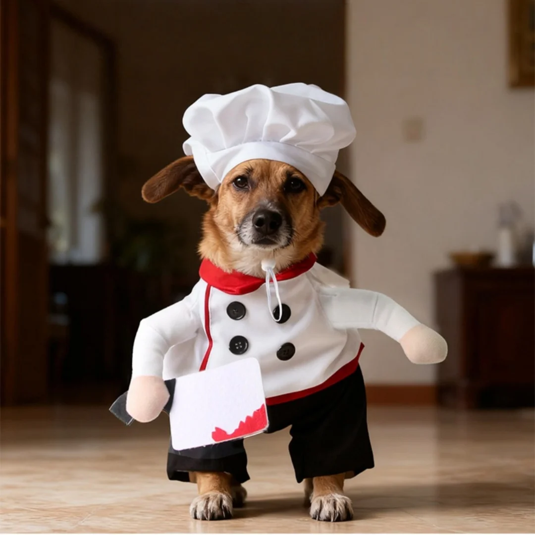 

Funny Pet Chef Costume, Cute Dog Cat Baker Outfit for Party, Birthday Photoshoot Cosplay Puppy Kitten Apparel