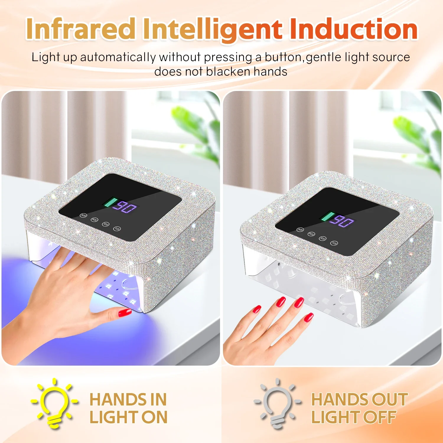 Oplaadbare nagellamp Professionele gellakdroger Draadloze manicuremachine Draadloze nagel UV LED-lamp