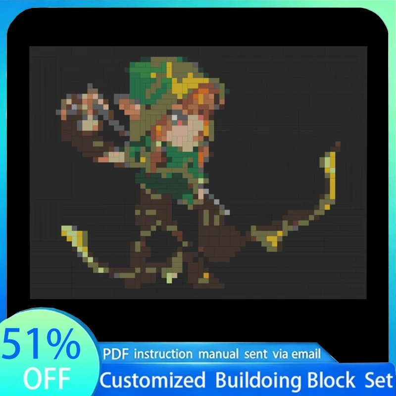1052 PCS Forest Archer Hero MOC Model Building Blocks Creative DIY Assembly Figure Toy Education Collection Display Gifts Idea