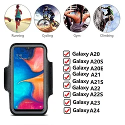 Etui na ramię do Samsung Galaxy A20 A20S A21 A21S A22 A 22S 23 24 wodoodporne sportowe etui na telefon bransoletka ramię Gym etui