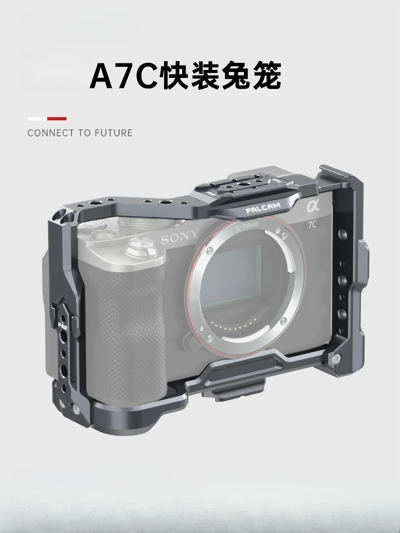Aluminum Alloy Cage for Mirrorless Camera, Quick Release Multi Port Mount Kit, Protective Frame for Camera Rig