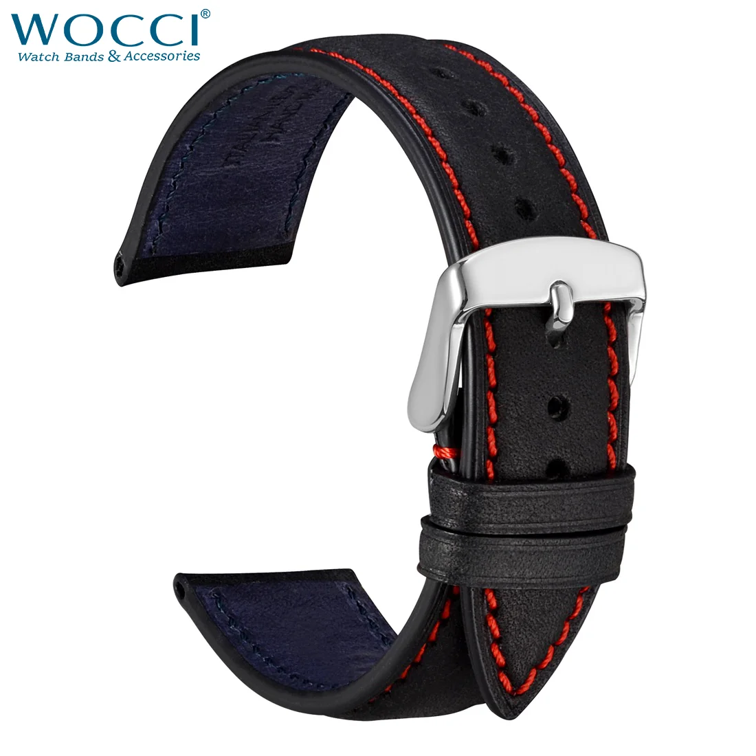 WOOCI Nubuck Watch Strap 14mm 18mm 20mm 22mm  Genuine Leather Strap for Men Women Green Red Replacement Belt Watchband