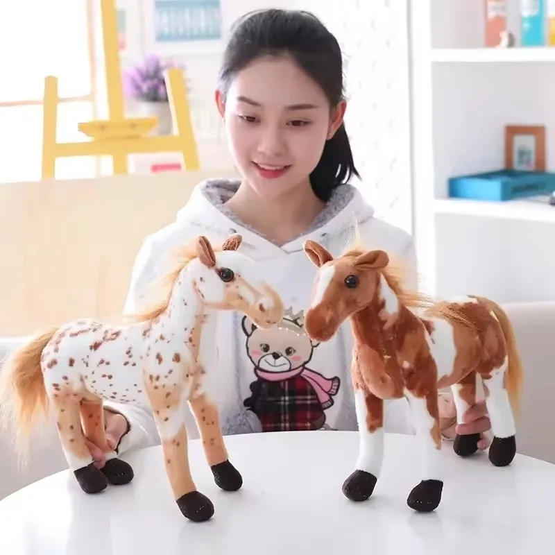 28cm Cute Creative Cartoon Simulation Horse Plush Toy Doll Home Decoration Ornaments Children Kawaii Toy Boyfriend Birthday Gift